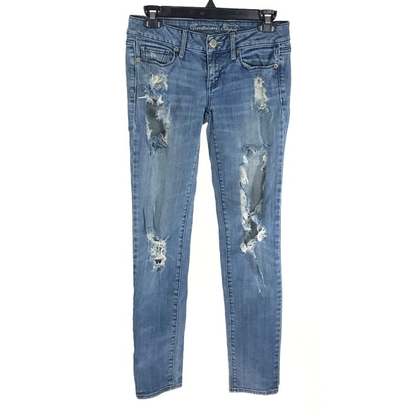 American Eagle Outfitters Denim - American Eagle Medium Wash Distressed Skinny Jeans